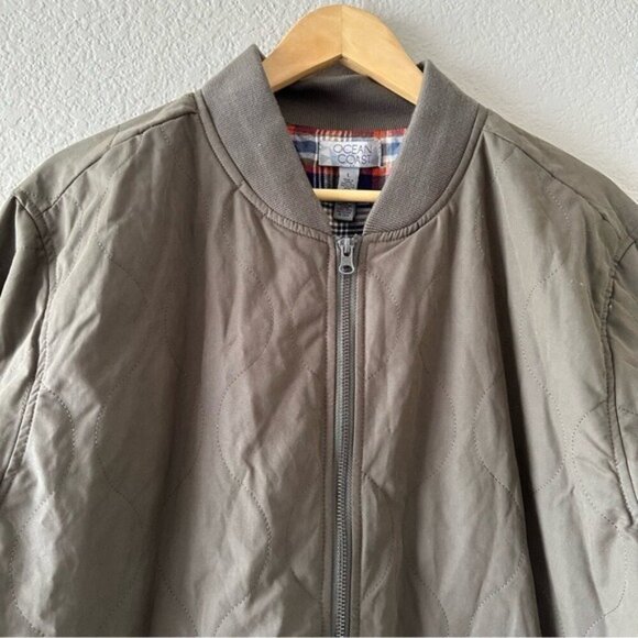 Ocean + Coast Olive Quilted Bomber Jacket – Men’s Size Large - Picture 5 of 10